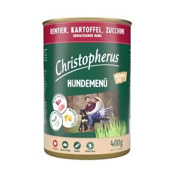 tests-Christopherus Hundemenü mit Rentier, Kartoffel, Zucchini-Bild