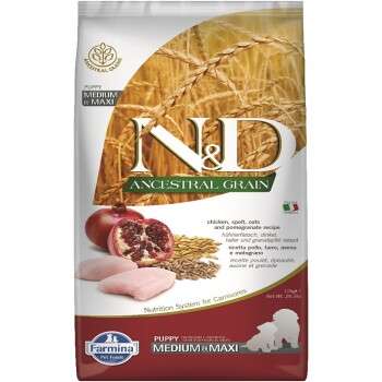 tests-Farmina N&D Dog ANCESTRAL GRAIN Puppy Medium/Maxi Huhn, Dinkel und Granatapfel-Bild