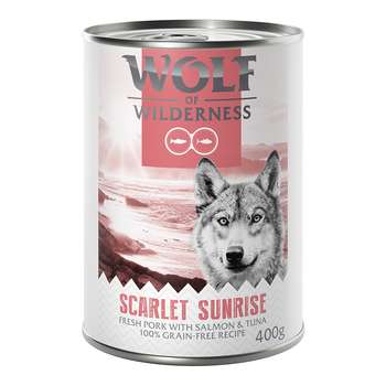 tests-Wolf of Wilderness Adult - mit frischem rotem Fleisch Scarlet Sunrise: Schwein, Lachs und Thunfisch-Bild