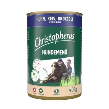 tests-Christopherus Hundemenü Senior mit Huhn, Reis, Broccoli-Bild