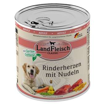 tests-LandFleisch Dog Classic Rinderherzen mit Nudeln-Bild