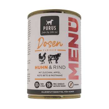 tests-Purus Dosenfleisch Menü Rind & Huhn-Bild