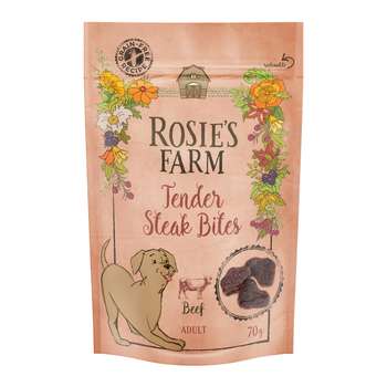 tests-Rosie‘s Farm Snacks Adult Tender Steak Bites Rind-Bild