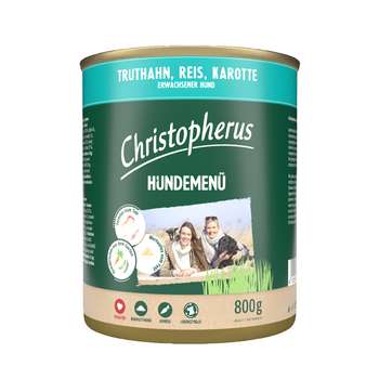 tests-Christopherus Hundemenü mit Truthahn, Reis, Karotte-Bild