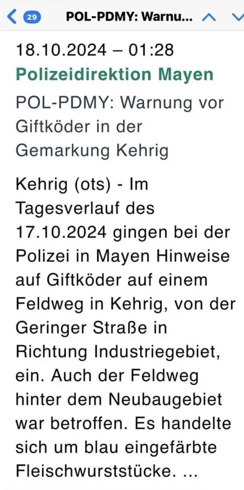 Giftköder-Giftköder in der Gemarkung Kehrig-Profilbild