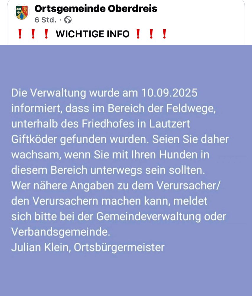 Giftköder-Giftköder beim Friedhof Lautzert-Profilbild