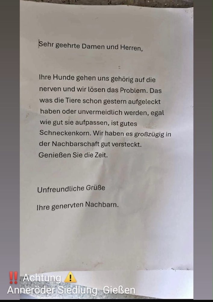Giftköder-Evtl Schneckenkorn Gefahr-Profilbild