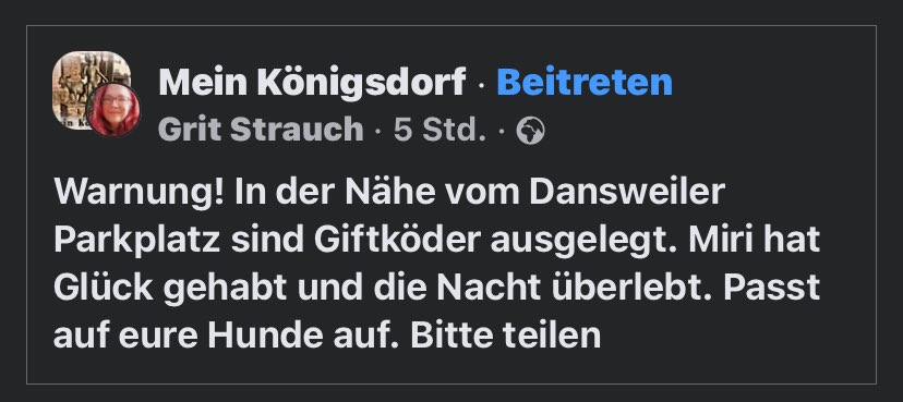 Giftköder-Giftköder am Wanderparkplatz Dansweiler-Profilbild