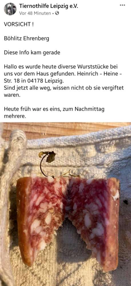 Giftköder-Auffällige Wurststücke-Profilbild