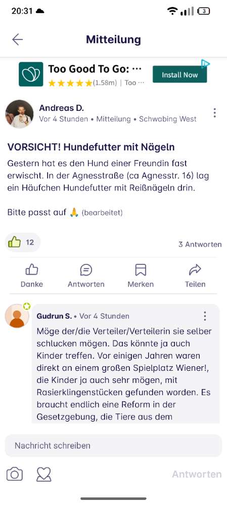 Giftköder-Hundefutter mit Reißzwecken-Profilbild