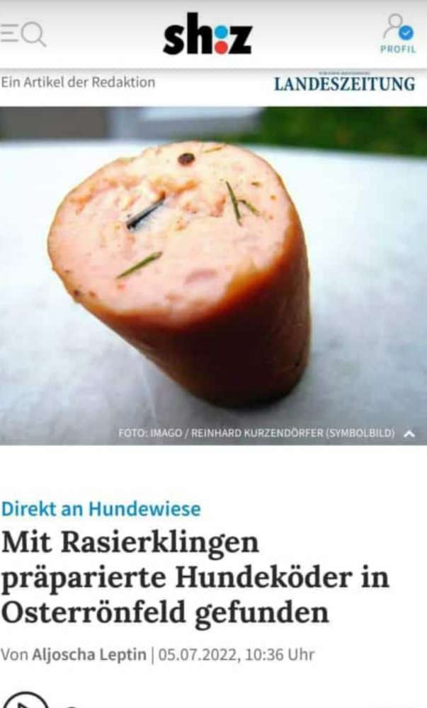 Giftköder-Präpariere Wurststücke mit Rasierklingen-Profilbild