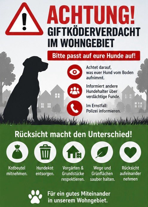 Giftköder-Verdacht auf Giftköder im Wohngebiet-Profilbild