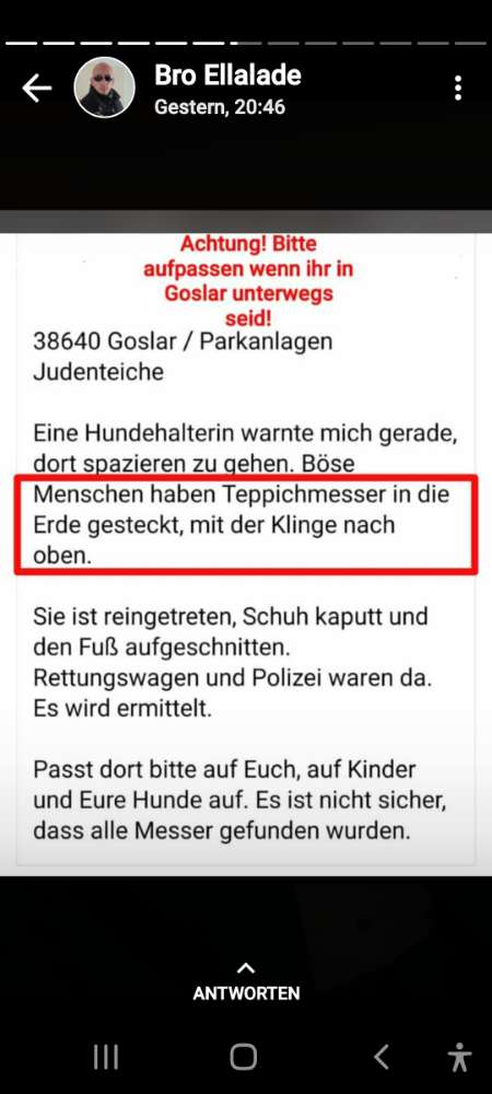 Giftköder-Messer auf der Rasenfläche in der Erde-Profilbild