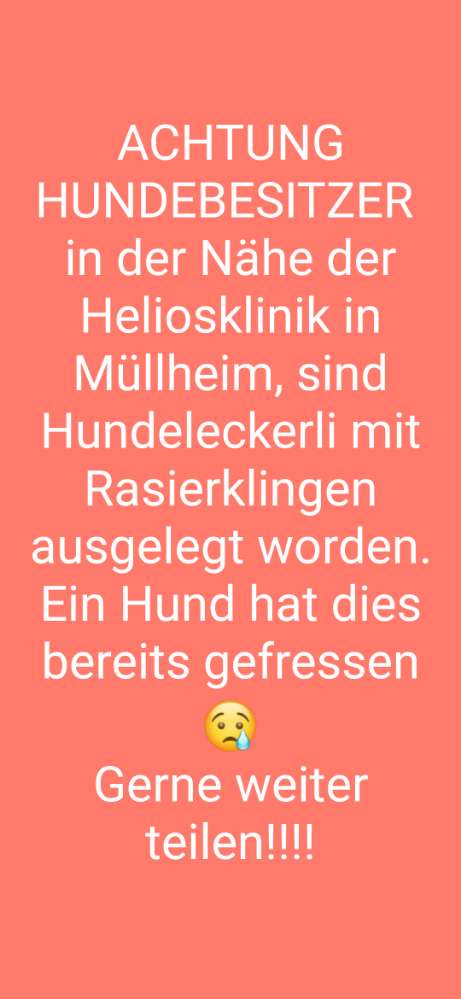 Giftköder-Leckerli mit Rasierklingen ausgelegt!!-Profilbild