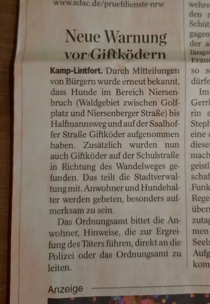 Giftköder-Giftköder Meldung durch das Ordungsamt-Profilbild