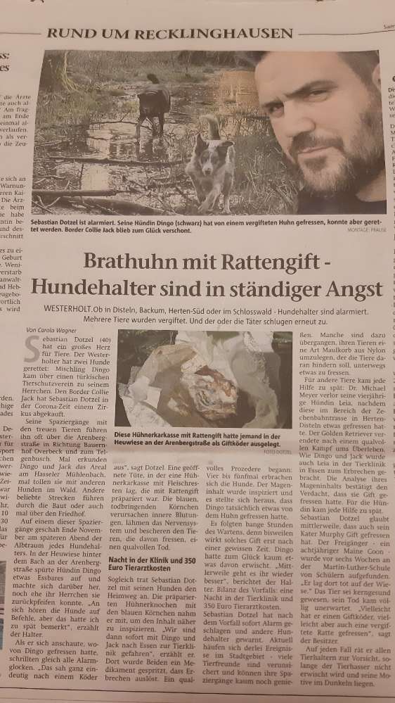 Giftköder-Giftköderwarnung in Zeitung-Profilbild