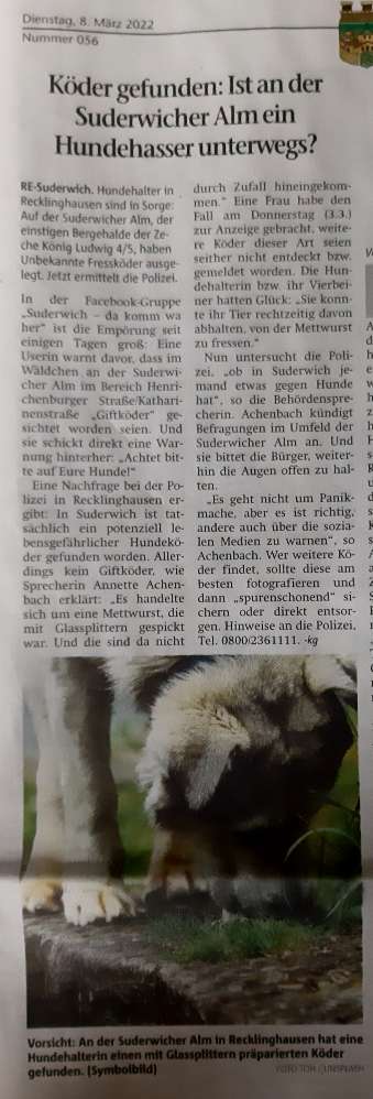 Giftköder-Wurst mit Glas-Profilbild