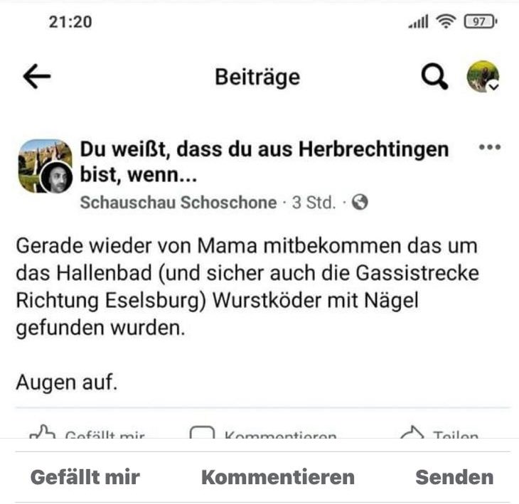 Giftköder-Wurstköder mit Nägel-Profilbild