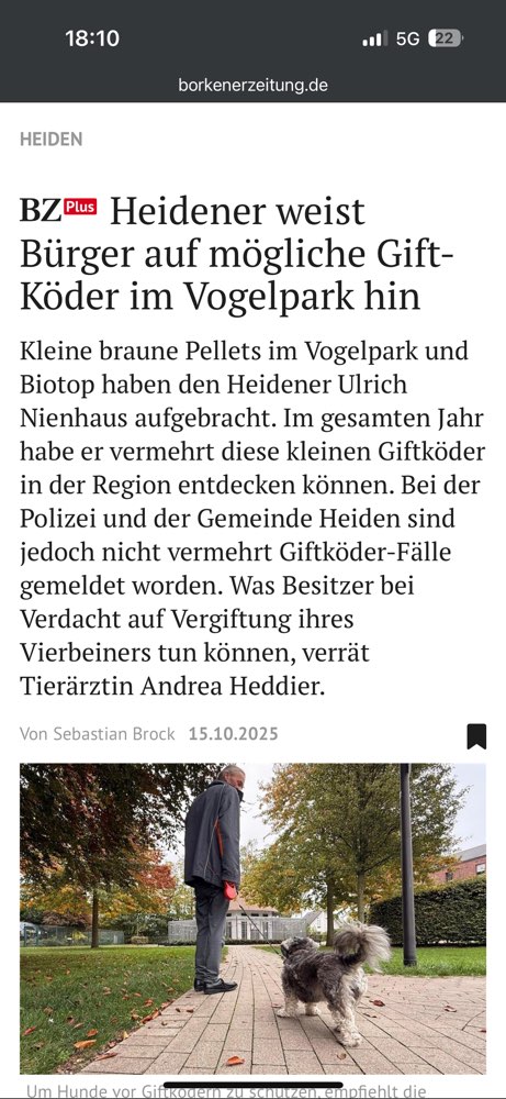 Giftköder-Giftköder Meldung Biotop & Vogelpark-Profilbild