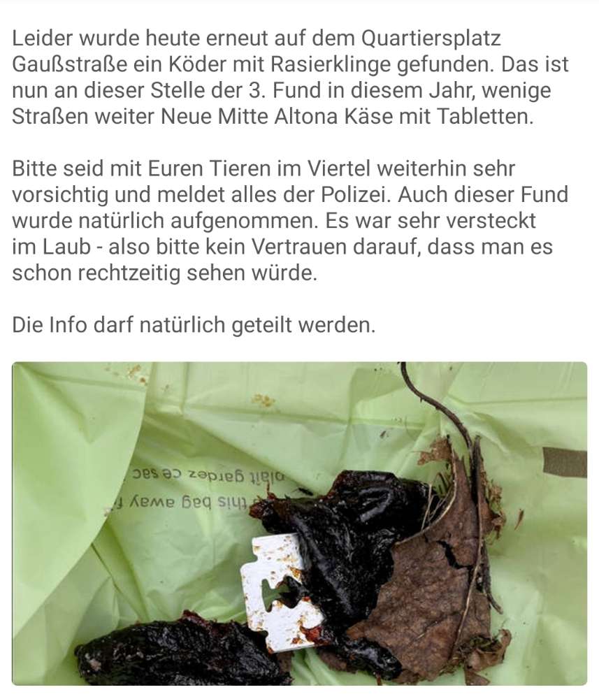 Giftköder-Rasierklinge in Köder (Gaußstraße)-Profilbild