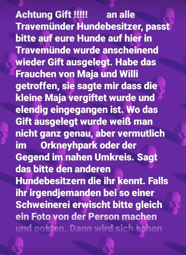 Giftköder-Giftköder ausgelegt im Orkney Park-Profilbild