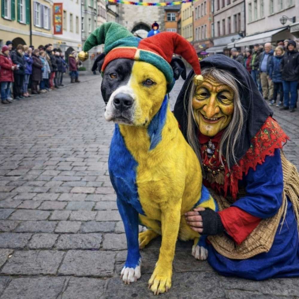 KI Dein Hund beim Rosenmontagsumzug Banner