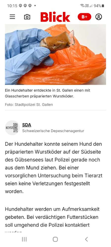 Giftköder-Wurst mit glasscherben in st.gallen (CH)-Profilbild