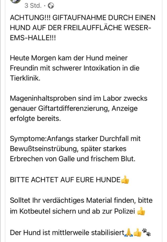 Giftköder-Gift Freilauffläche Weser-Ems-Halle!!!-Profilbild