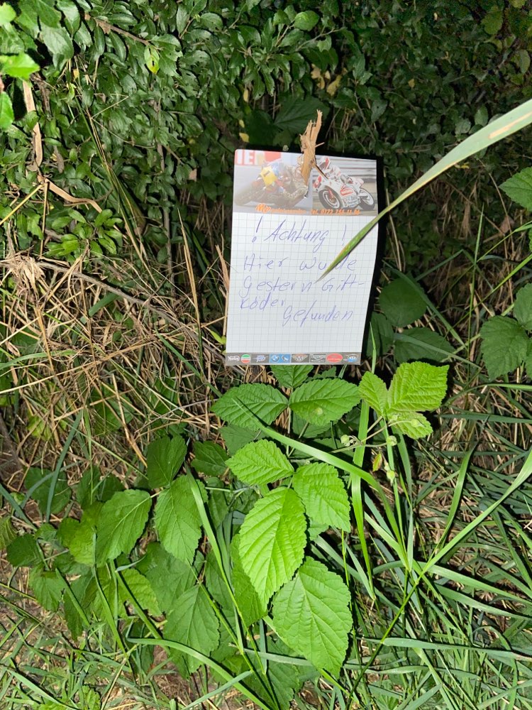 Giftköder-Schild mit Warnung Giftköder-Profilbild