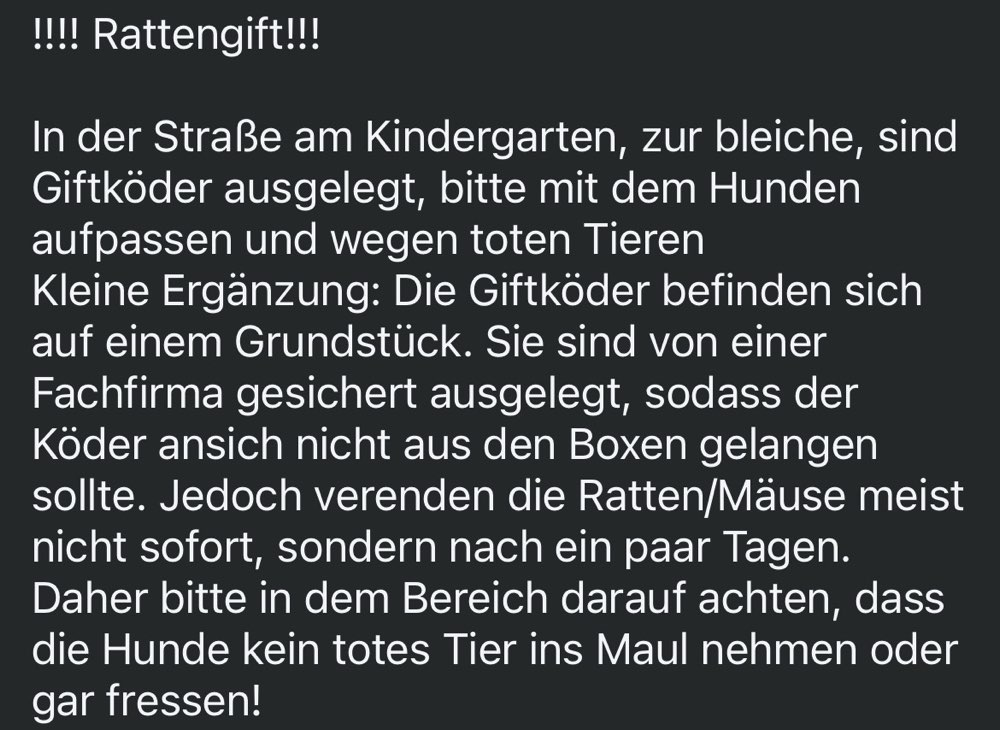 Giftköder-Vorsicht vor vergifteten Tieren-Profilbild