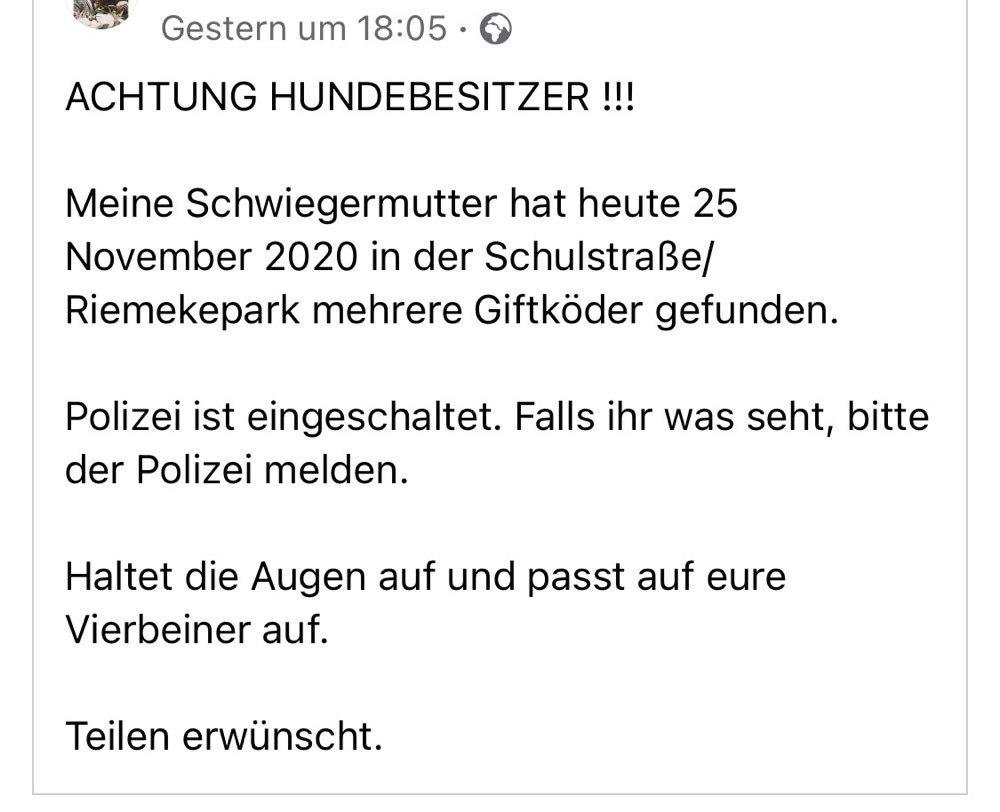 Giftköder-Giftköder Riemekepark / Schulstraße-Profilbild