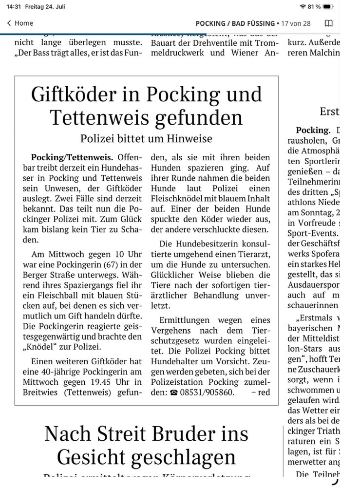 Giftköder-Mehrere Giftköder in und um Pocking-Profilbild