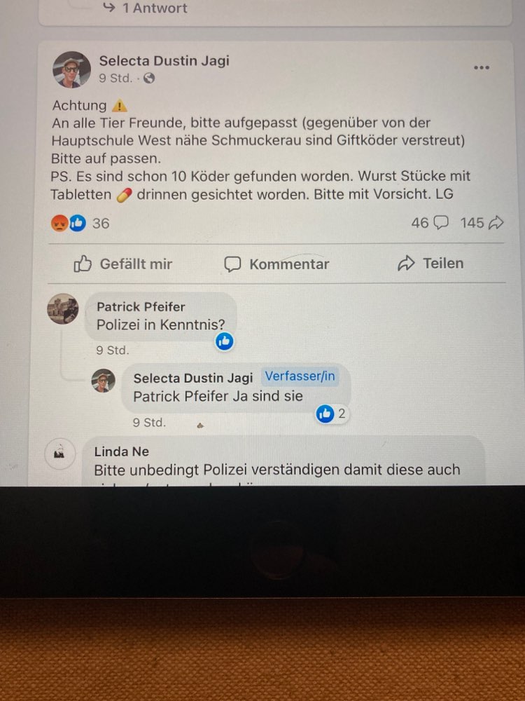 Giftköder-Wurststücke mit Tabletten-Profilbild