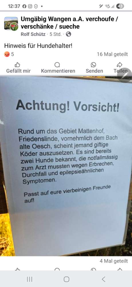 Giftköder-Giftköder Deitingen/Wangen an der Aare-Profilbild