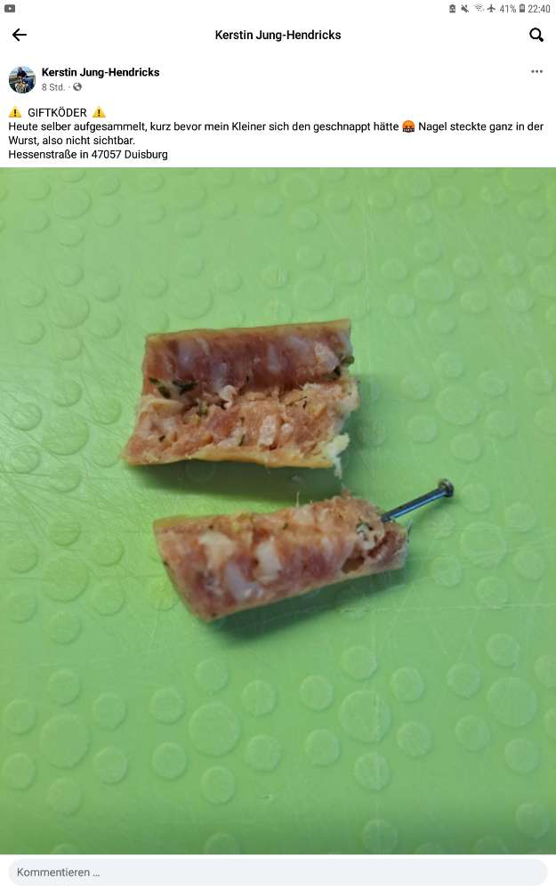 Giftköder-Präparierte Würstchen mit Nägeln-Profilbild