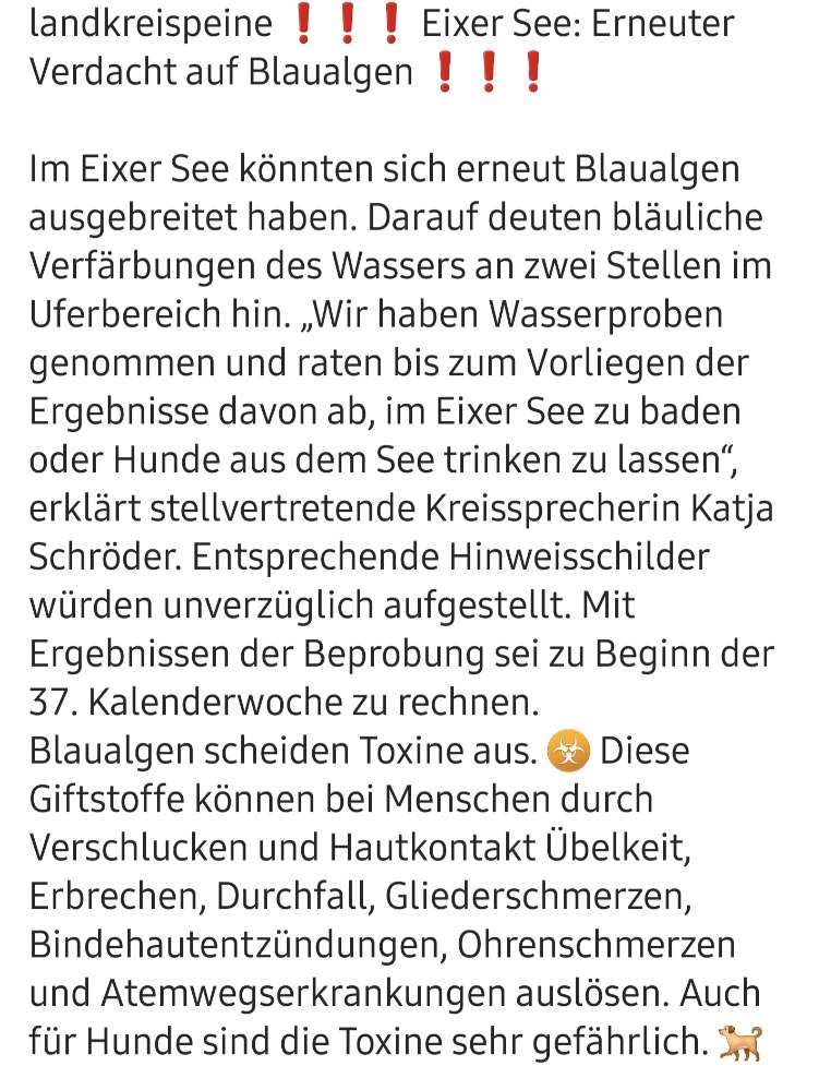 Giftköder-Blaualgenverdacht Eixer See!-Profilbild