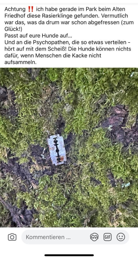 Giftköder-Rasierklinge, Park beim alten Friedhof-Profilbild