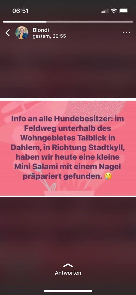 Giftköder-Wurst mit Nagel-Profilbild