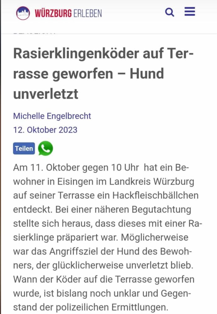 Giftköder-Fleischbällchen mit Rasierklingen-Profilbild