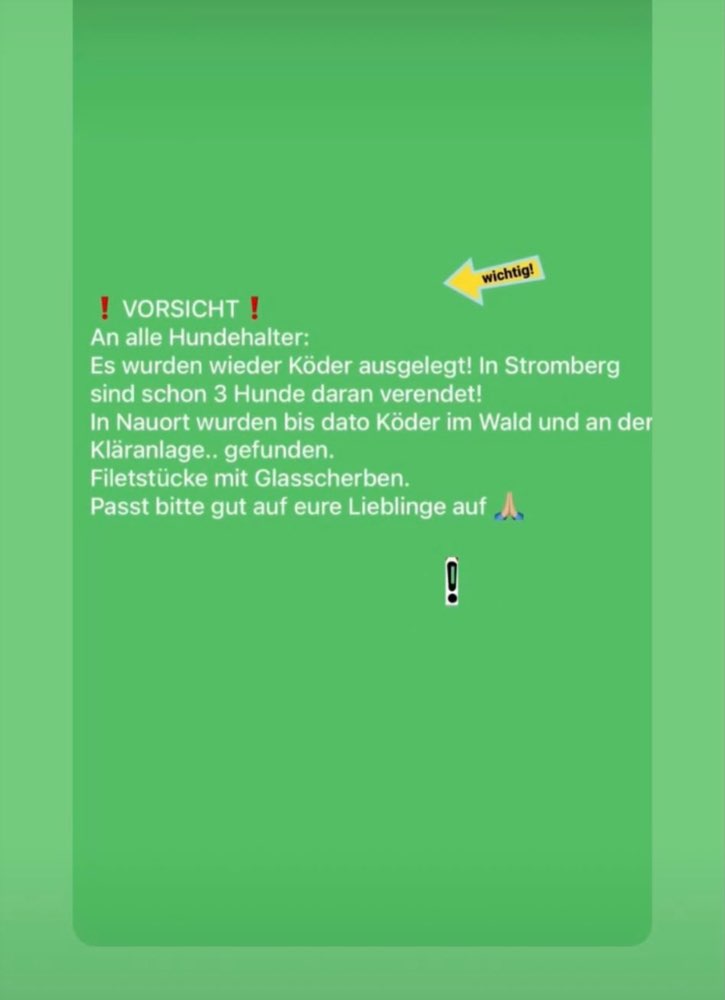 Giftköder-Warnung Nauort/ Sessenbach und Umkreis-Profilbild