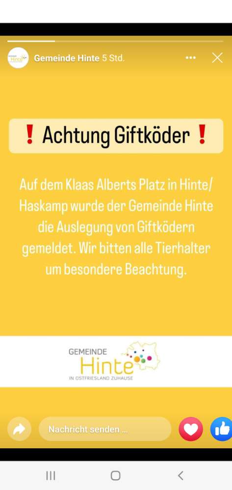 Giftköder-Laut der Gemeinde Hinte-Profilbild