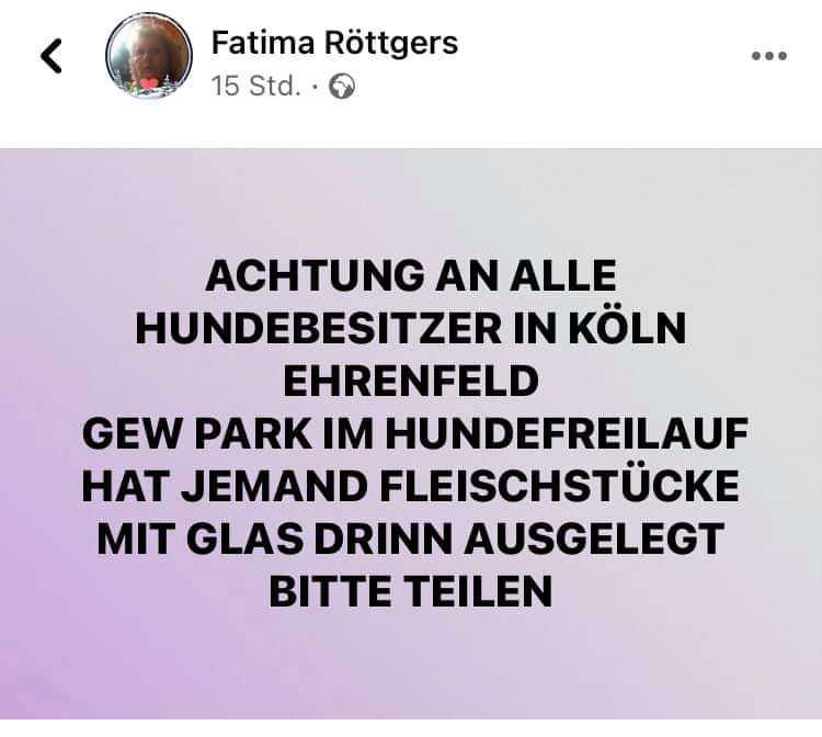 Giftköder-Fleischstücke mit Glasscherben-Profilbild