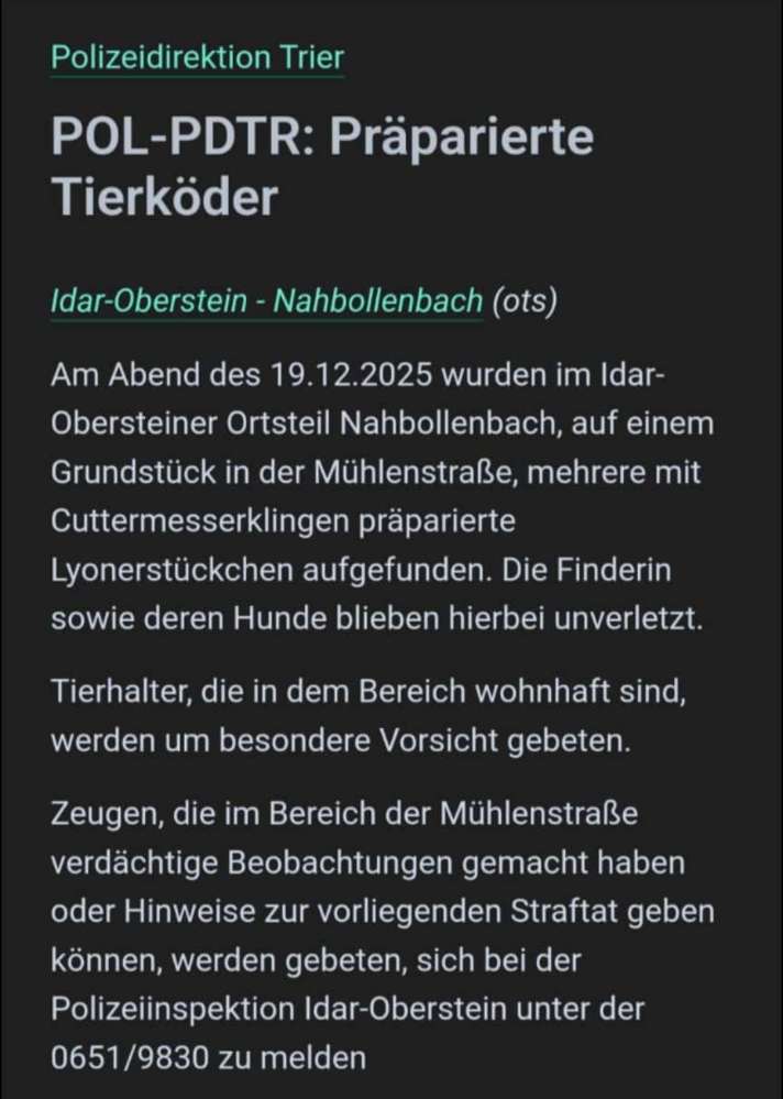 Giftköder-Fleischwurst mit Messerklingen-Profilbild