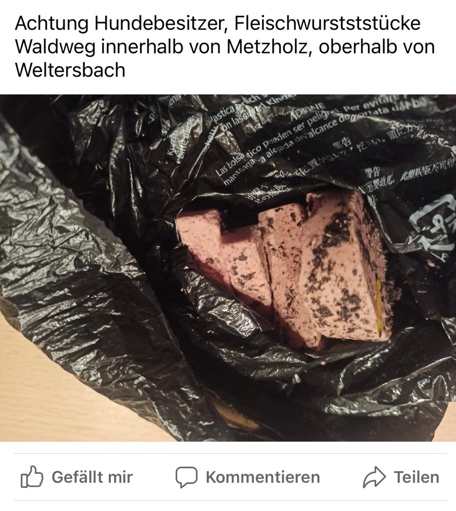Giftköder-Evtl Giftköder - gemeldet auf Facebook-Profilbild