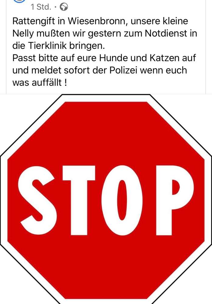 Giftköder-RattengiftWarnung in Wiesenbronn auf FB-Profilbild