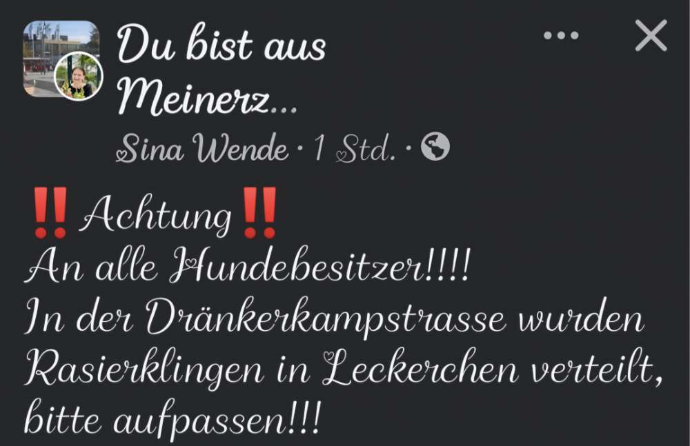 Giftköder-Rasierklingen in Wurst-Profilbild
