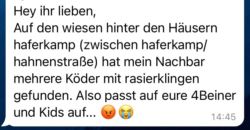Giftköder-Köder mit Rasierklingen Köln-Stammheim-Profilbild