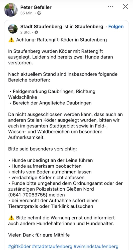 Giftköder-Rattengift Daubringen (mehrere Stellen)-Profilbild