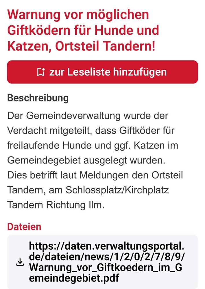 Giftköder-Verdacht Giftköder Warnung!-Profilbild