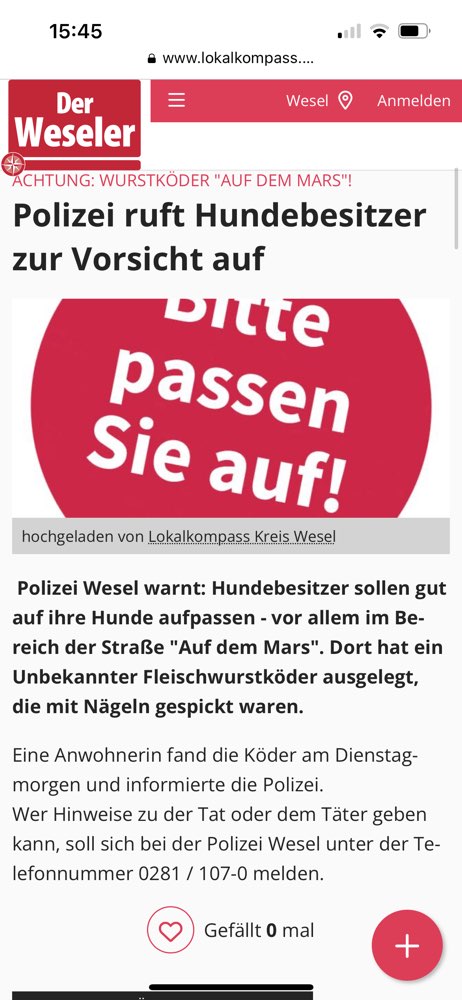 Giftköder-Würstchen mit Nägeln-Profilbild